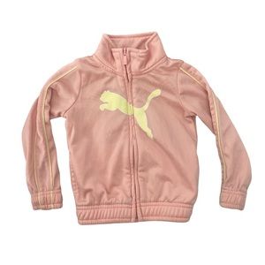 Puma girl 18 month pink athletic jacket with pockets light peach pink pastel